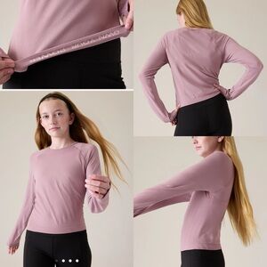 NWT- Athleta long sleeve power up midi top